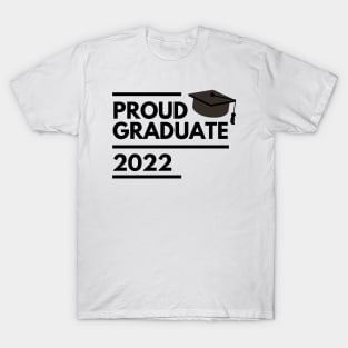 Proud Graduate 2022. Simple Typography Black Graduation 2022 Design With Graduation Cap. T-Shirt